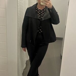 Mackage Women's Black Leather motto jacket